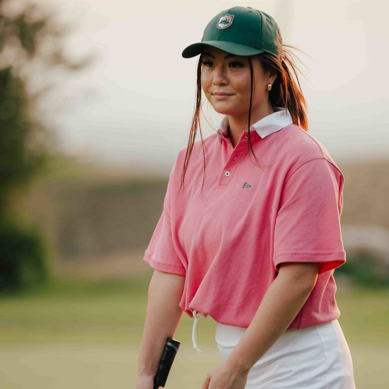 EG oversized drawstring waist polo - azalea pink
