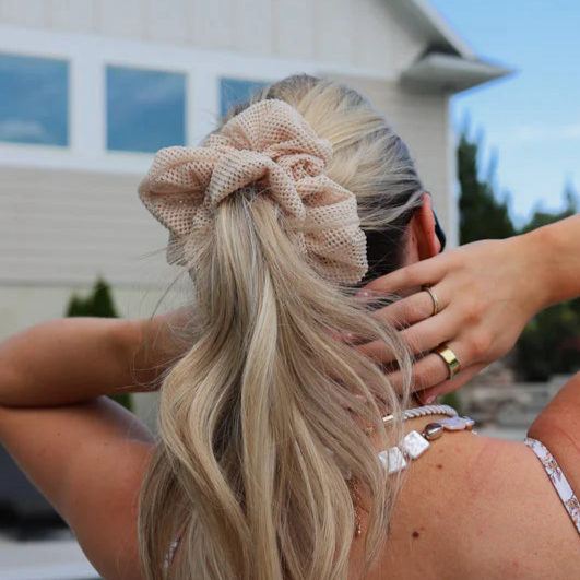 Mesh jersey scrunchie