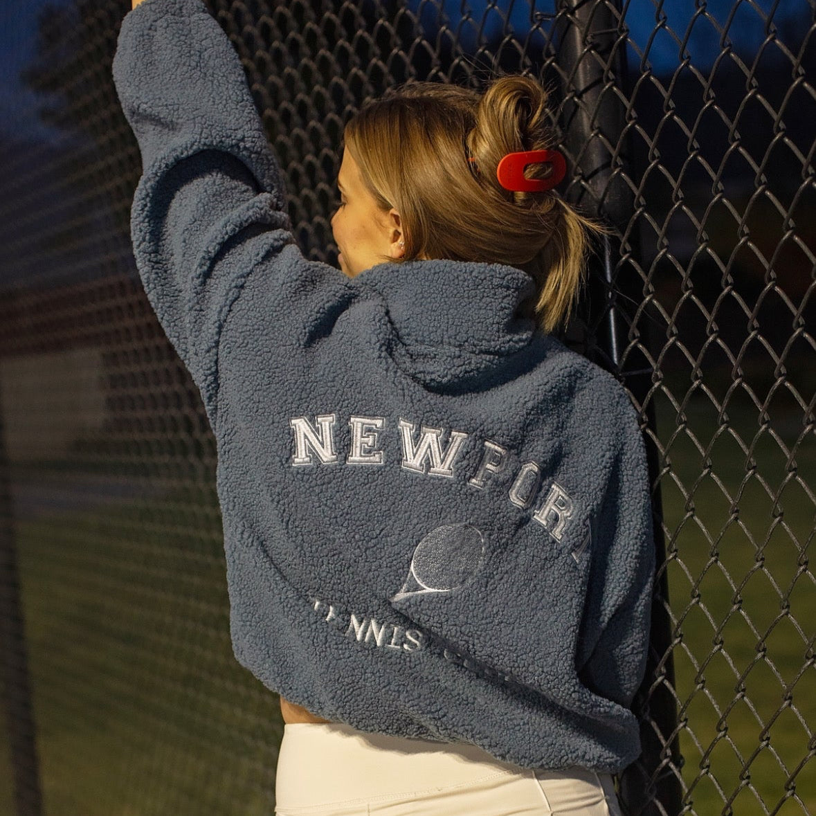 Newport Tennis Club Sherpa fleece half zip