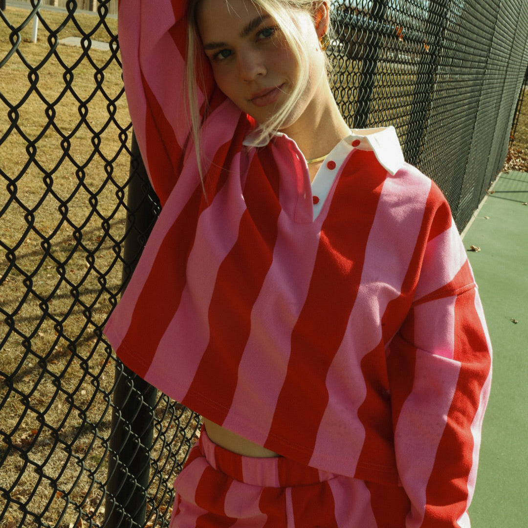 Striped Rugby set (pink)