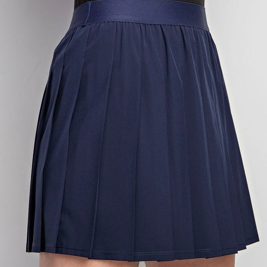 Woven pleated skirt
