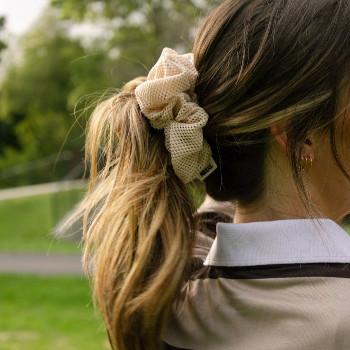 Mesh jersey scrunchie