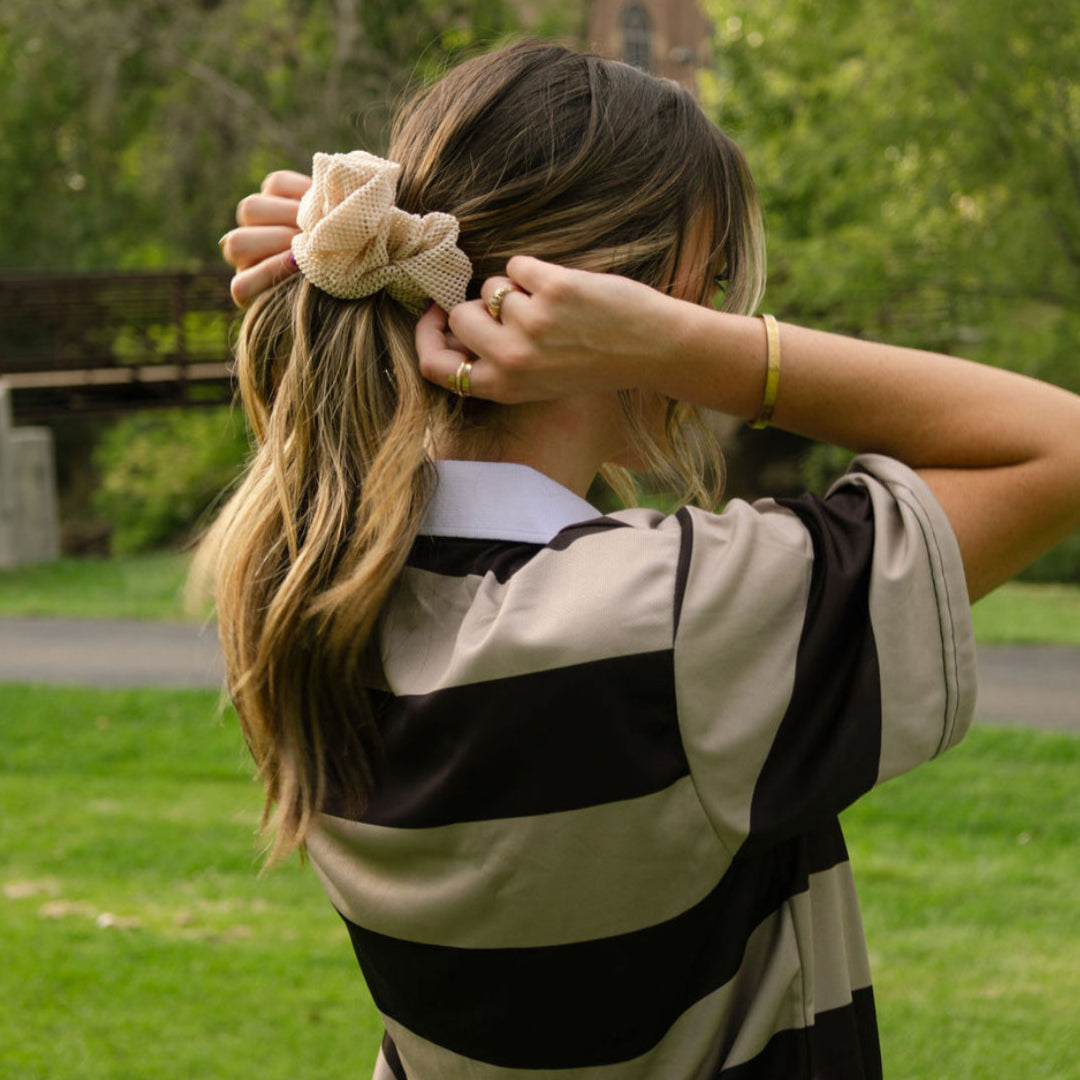 Mesh jersey scrunchie
