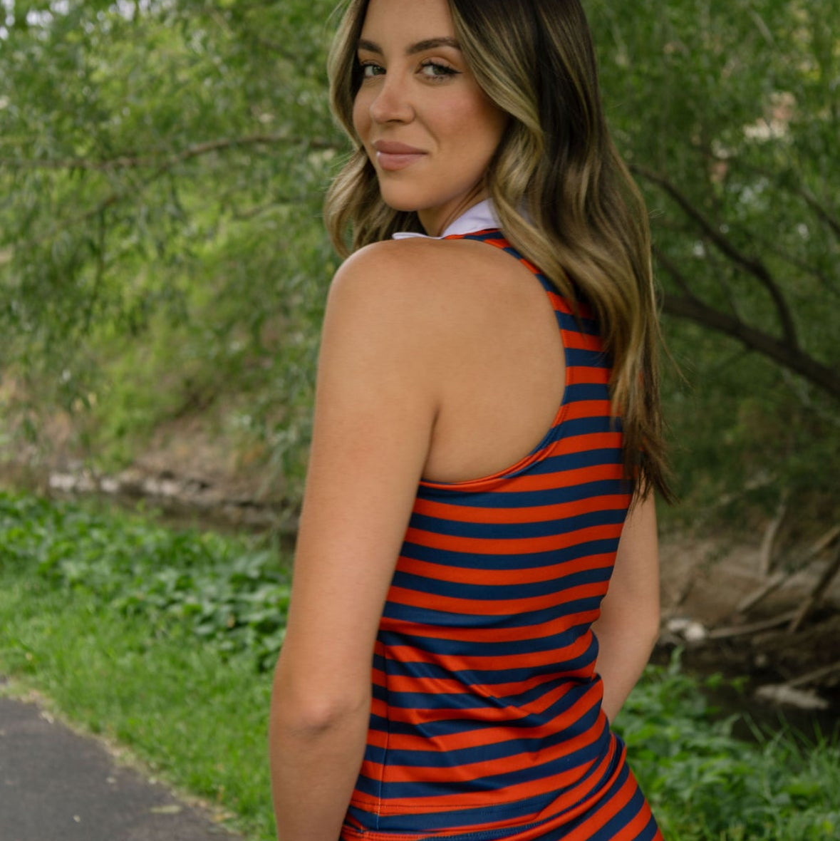 EG Classic racer back tank - red/navy