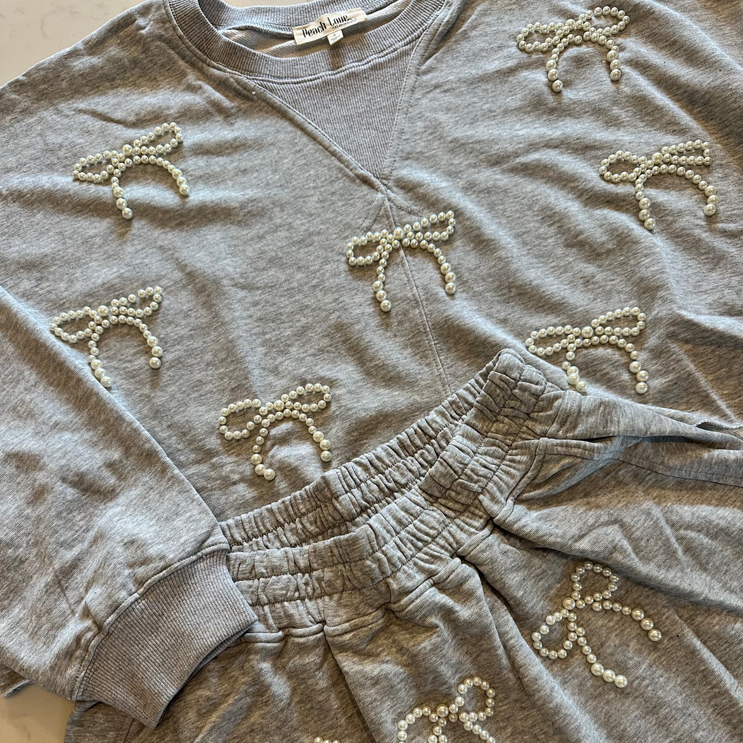 Pearl bow skort set