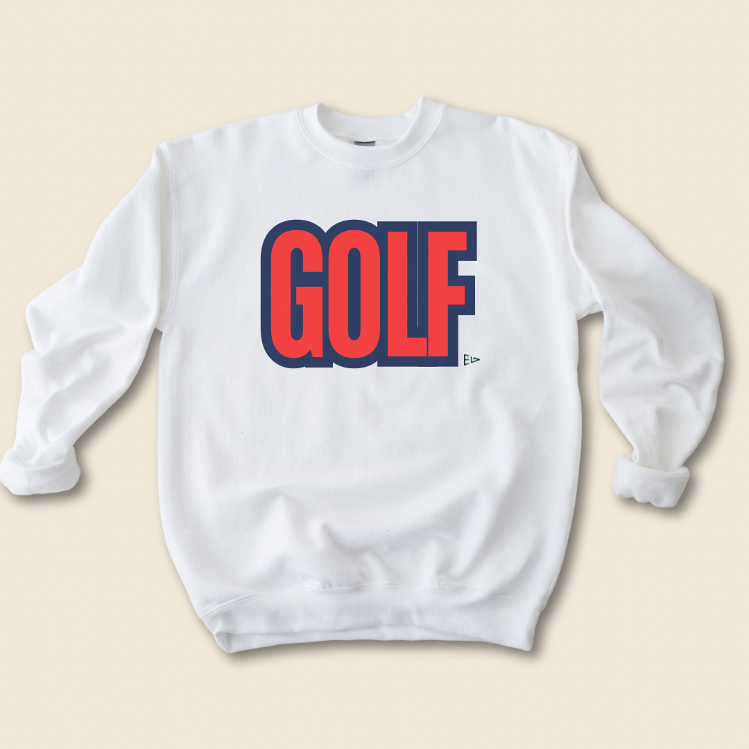 Vintage wash block GOLF sweatshirt