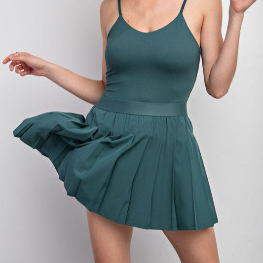 Woven pleated skirt
