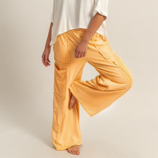 Creamsicle wide leg sweat pants
