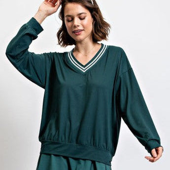 Quick Dry V neck-green