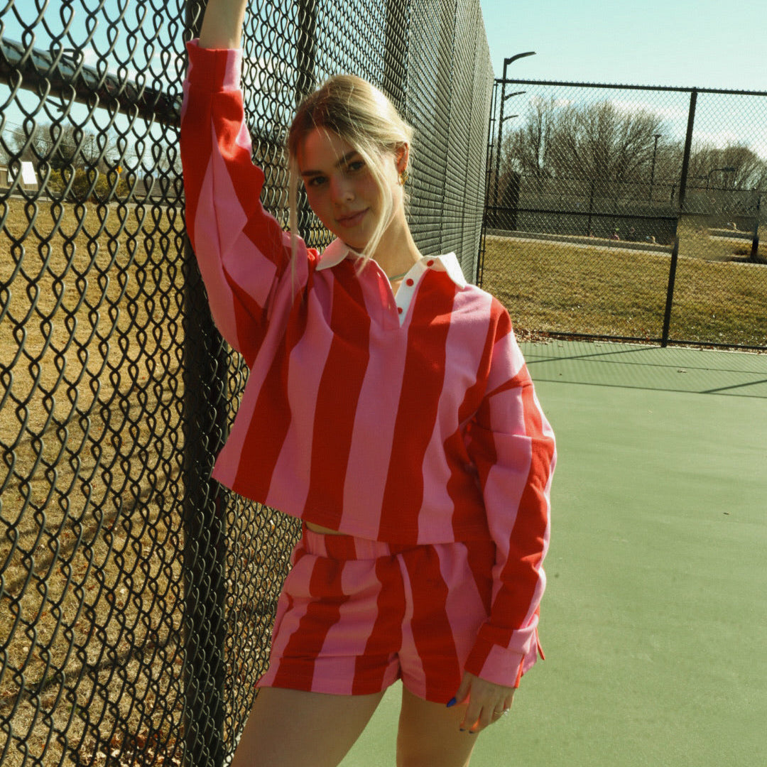 Striped Rugby set (pink)