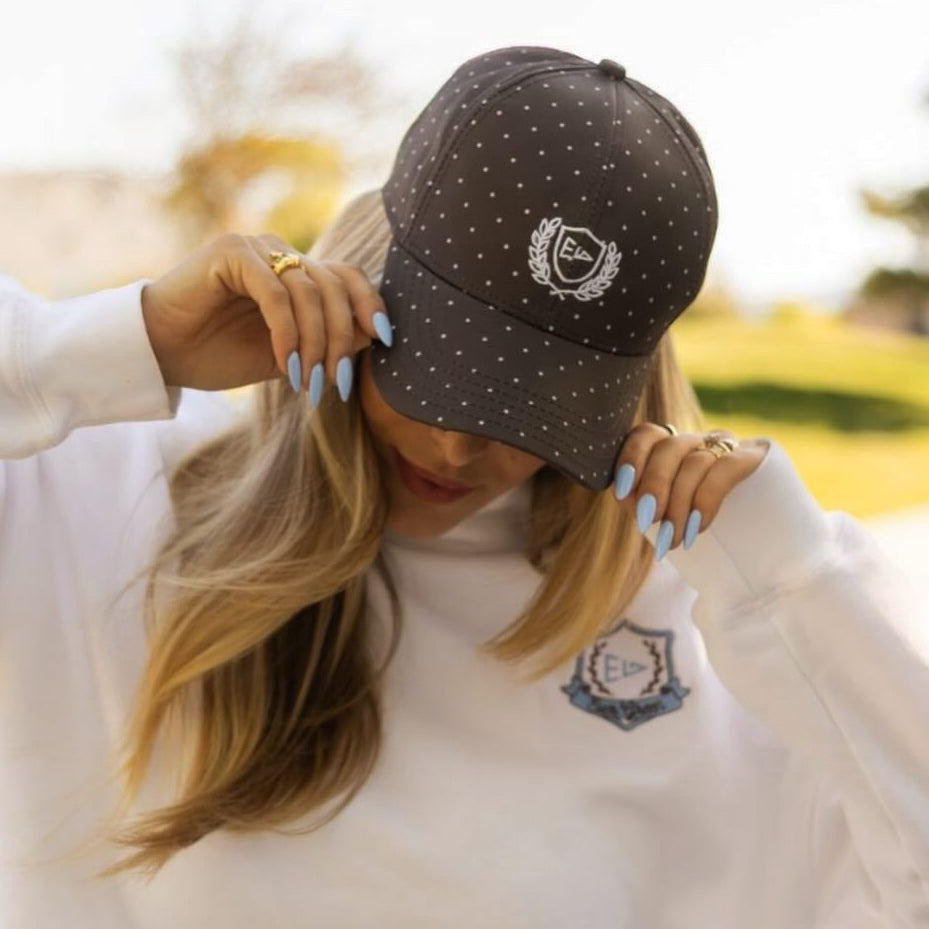 EG polka dot crest hat