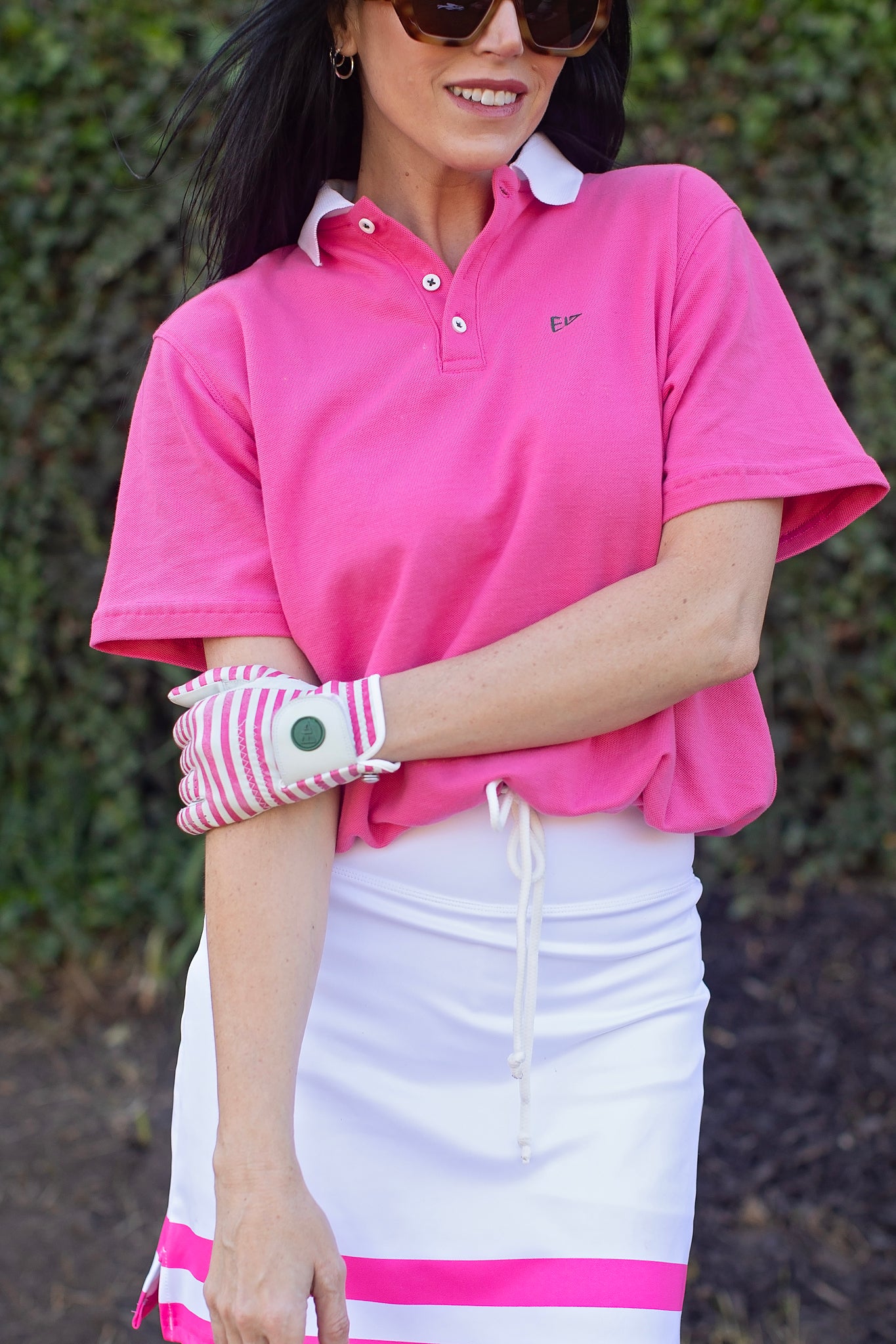 Azalea pink polo and skirt set