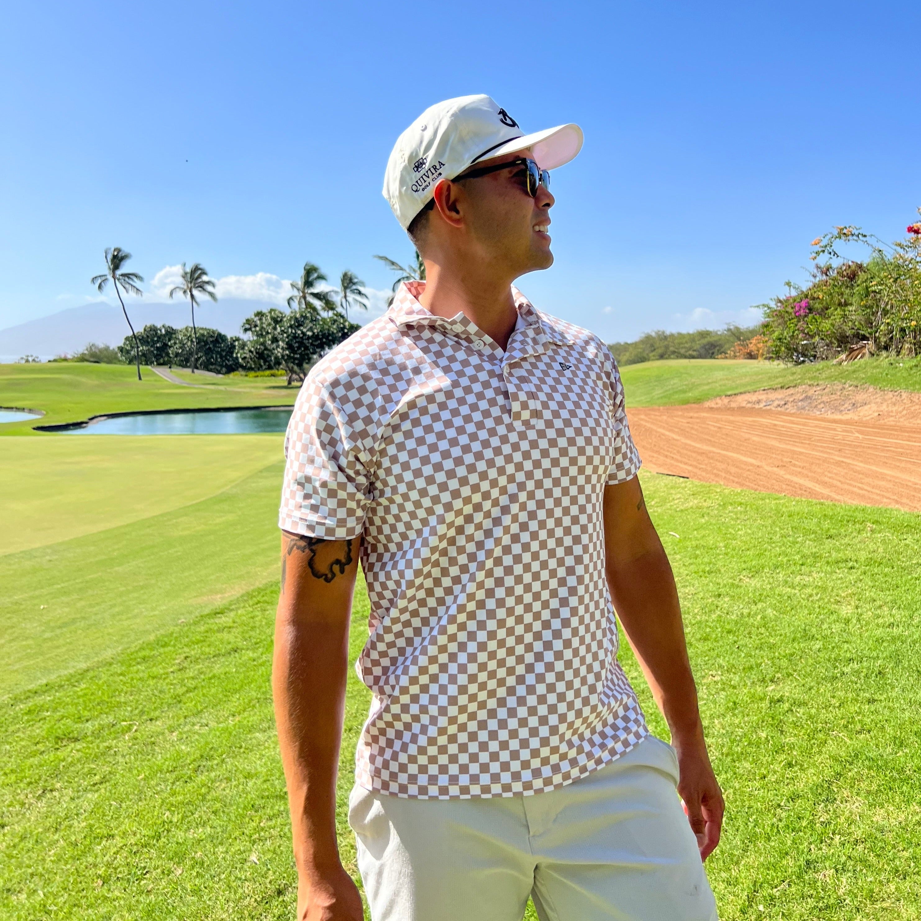 Checkered shop golf shirt