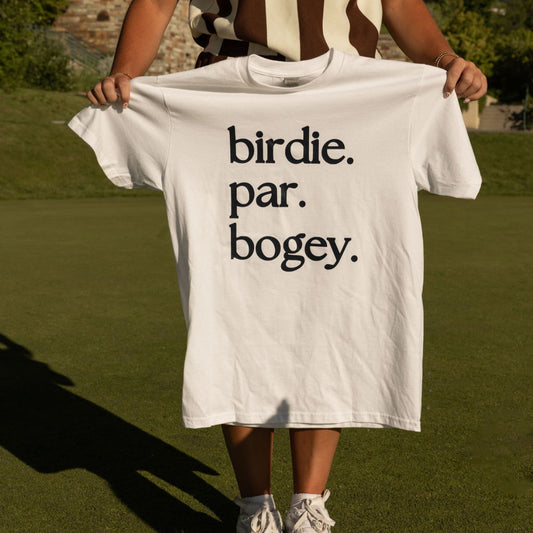 Birdie. Par. Bogey. Tee