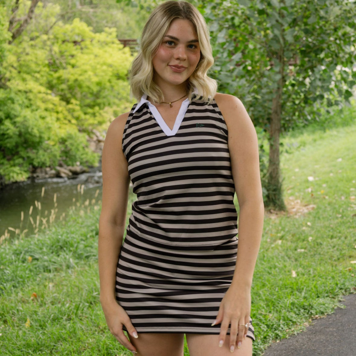 EG Classic striped skirt - tan/black
