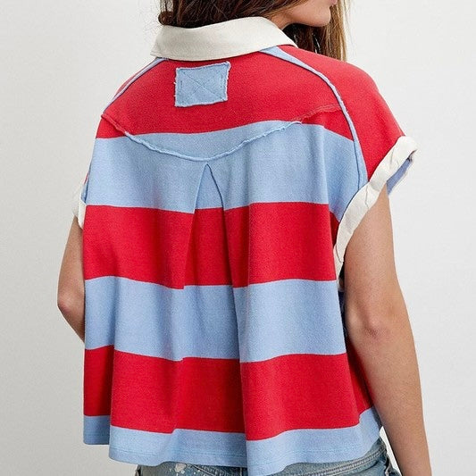 Rolled sleeve polo