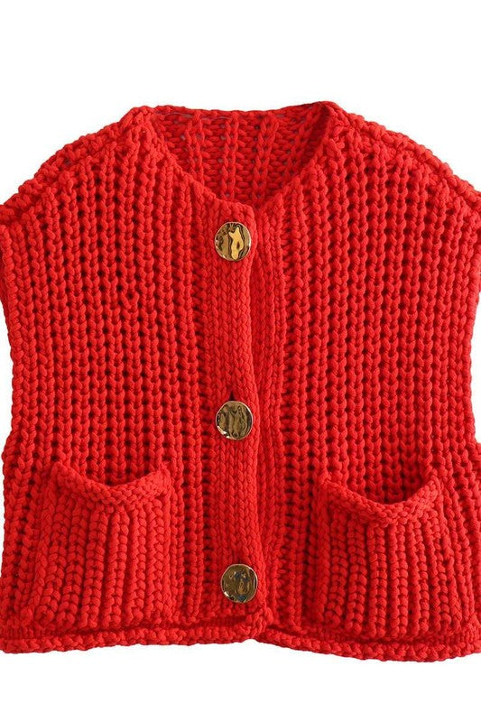 Chunky knit sweater vest