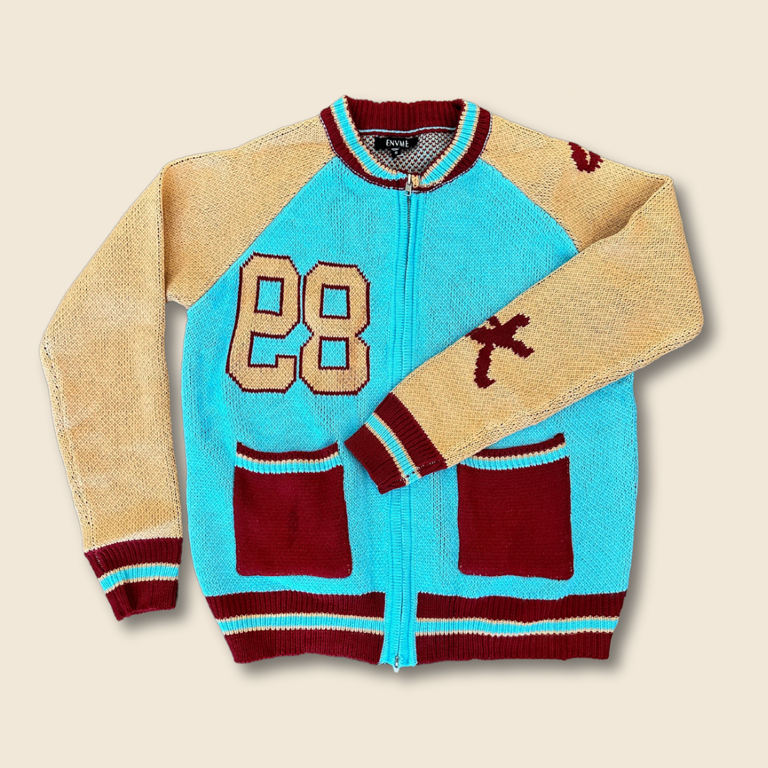 Color block Varsity cardigan