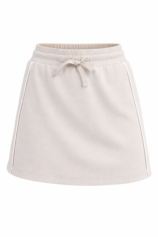 Scuba light skirt with piping