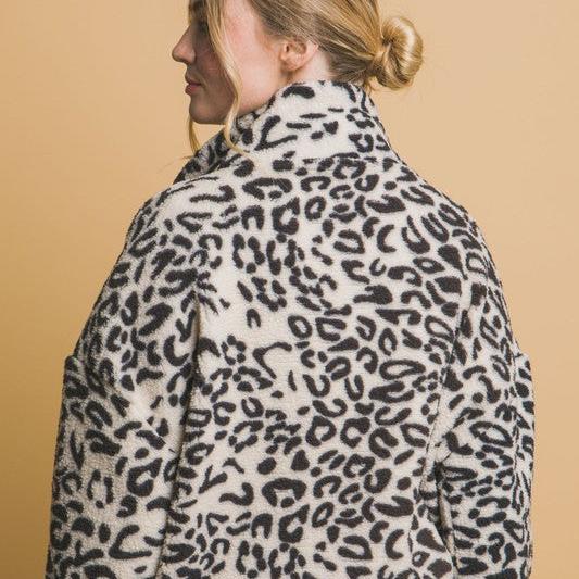 Cheetah print fleece jacket