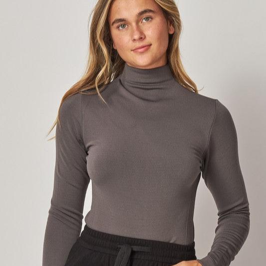 Fleece lined mock neck