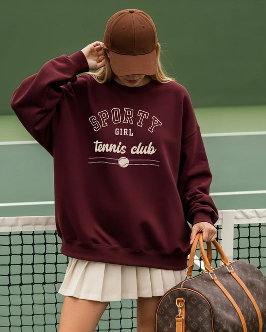 Sporty girl tennis club sweatshirt