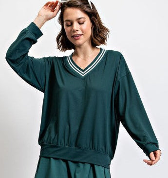 Quick Dry V neck-green