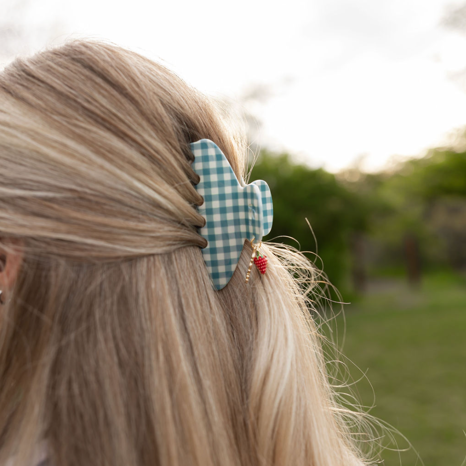 Gingham hair claw