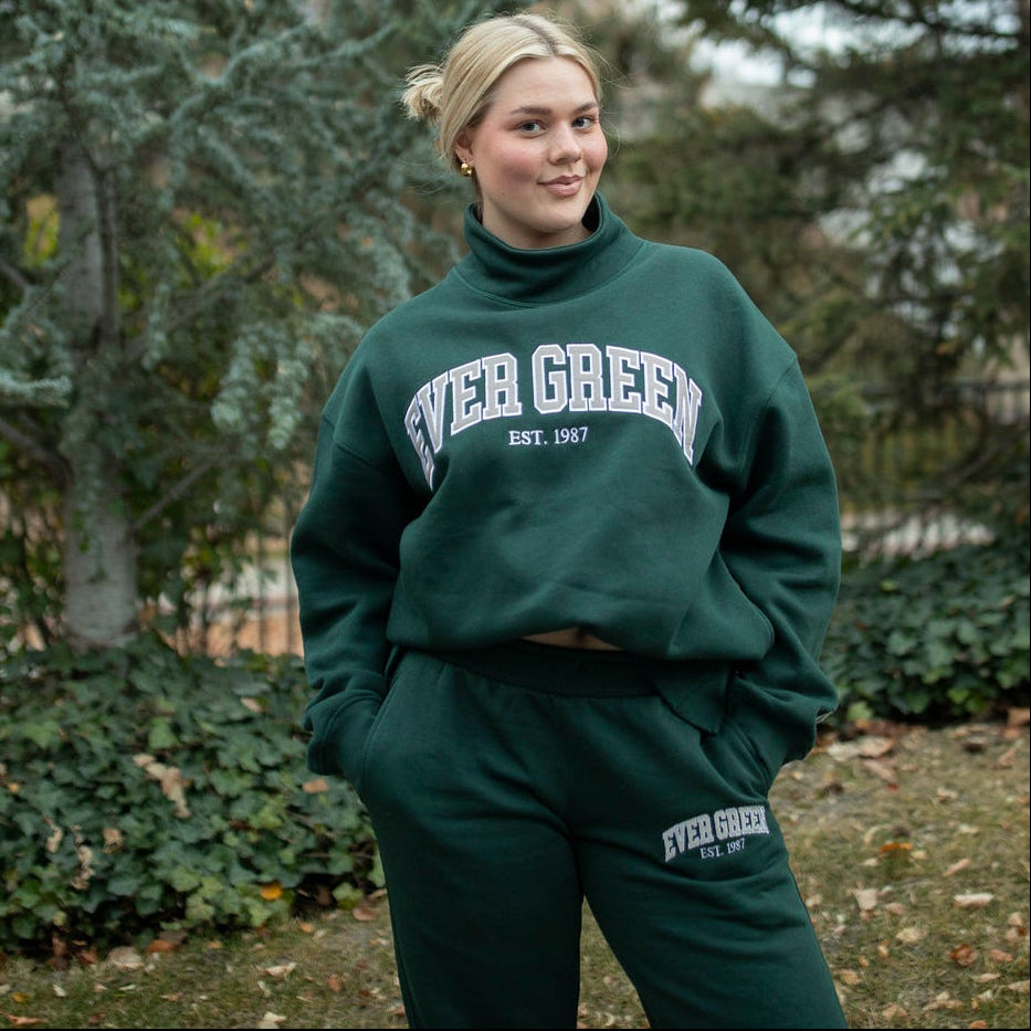 EG Mock neck sweatshirt - evergreen