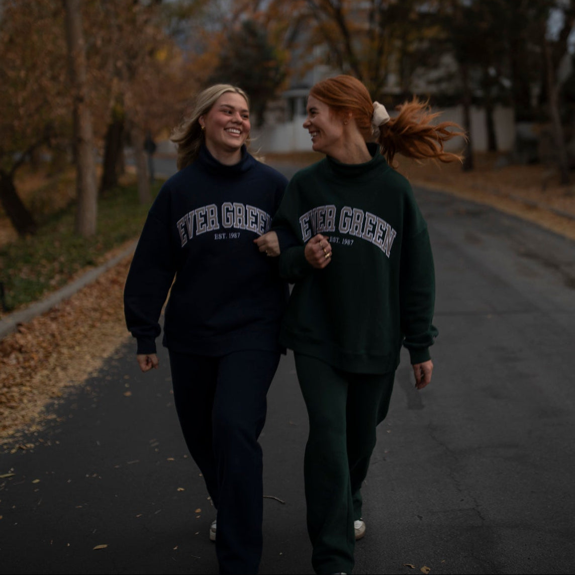 EG Mock neck sweatshirt - evergreen