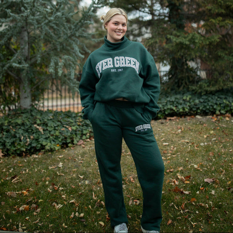 EG straight leg sweat pants - evergreen