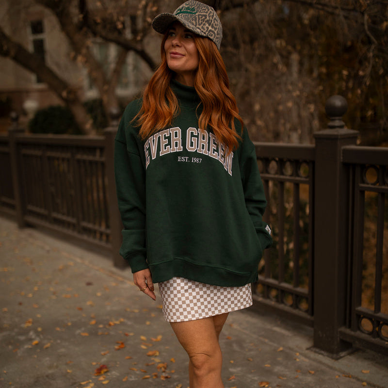 EG Mock neck sweatshirt - evergreen