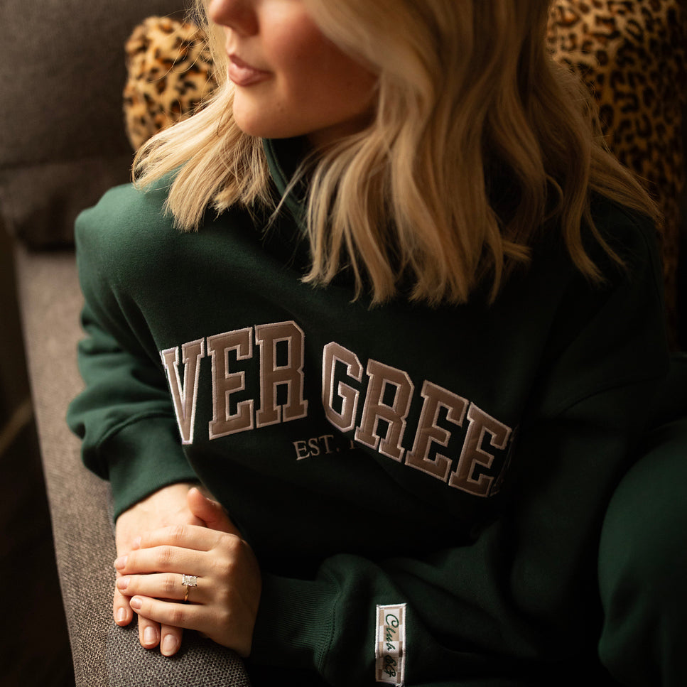 EG Mock neck sweatshirt - evergreen