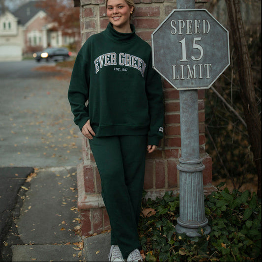 EG straight leg sweat pants - evergreen