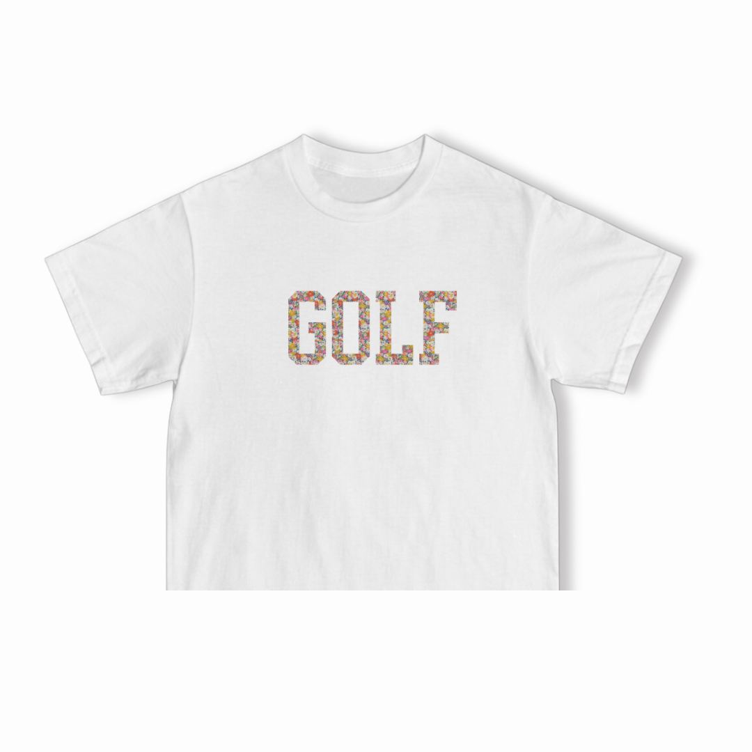 Mini floral “GOLF” crop tee